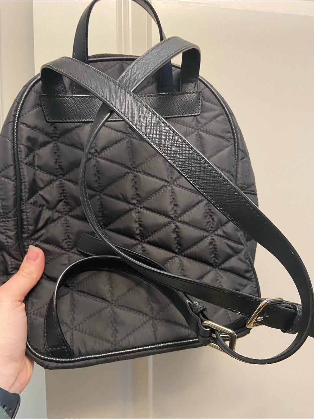 kate spade black quilted mini backpack with gold hardware - Picture 3 of 5